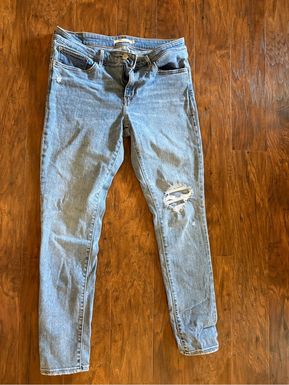 Levi's Light Blue Ripped Skinny Jeans